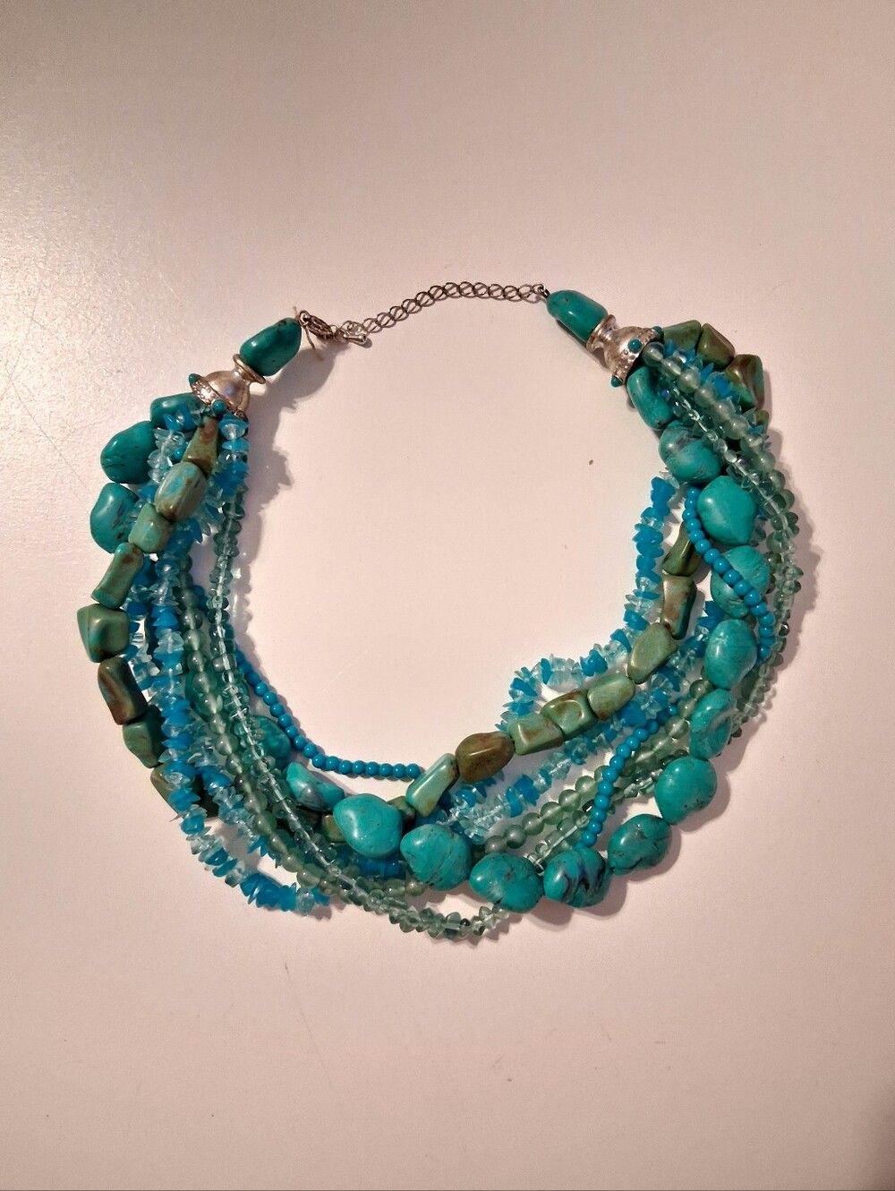 Turquoise Multi-Strand Beaded Necklace - Women Jewelry